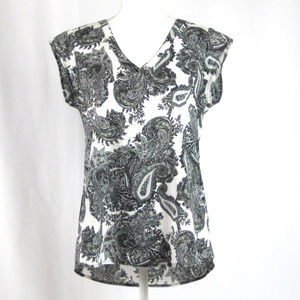 Daniel Rainn Paisley V Neck blouse Size S